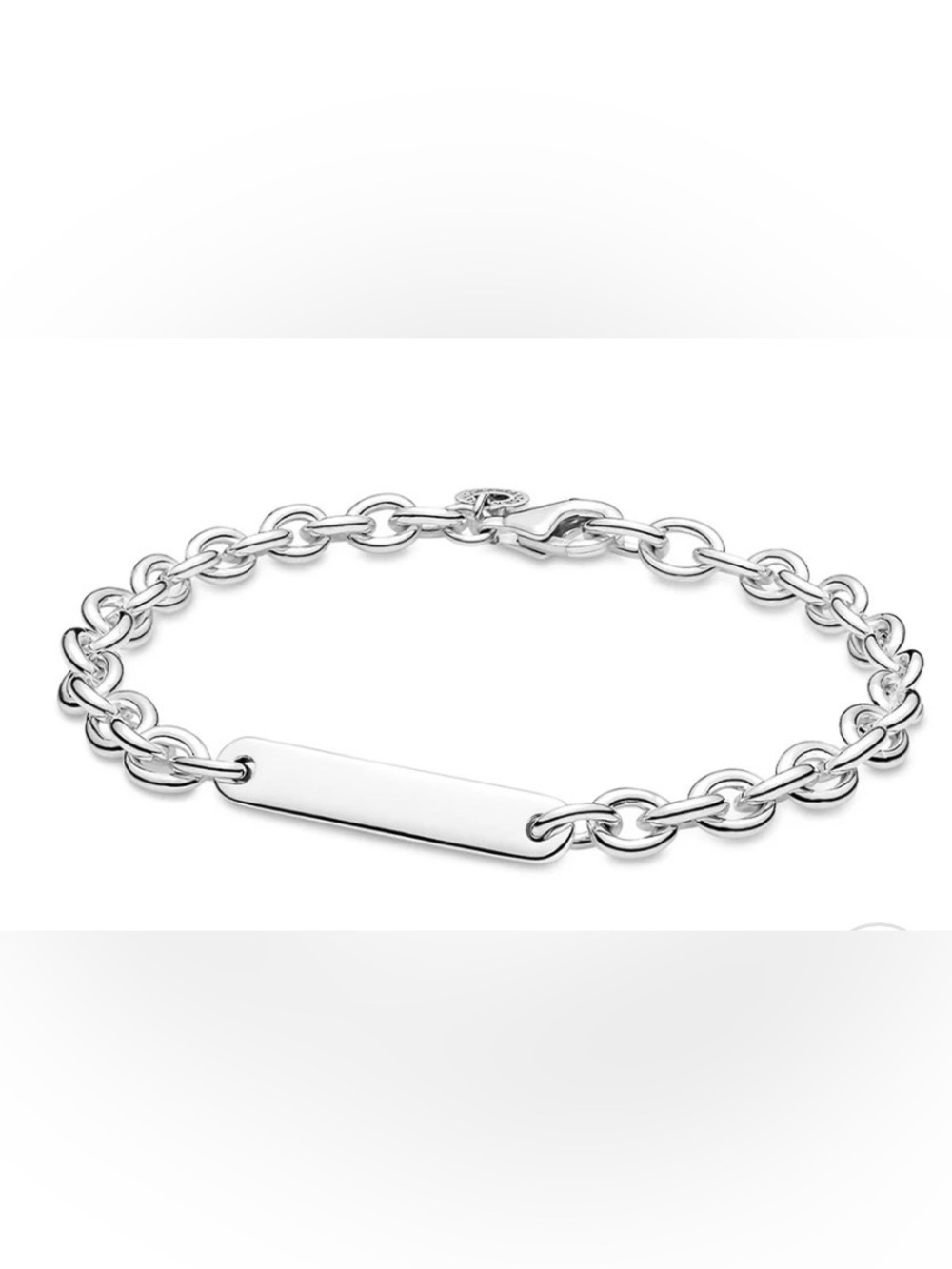 Pandora Sterling Silver ID Plate Chain Bracelet